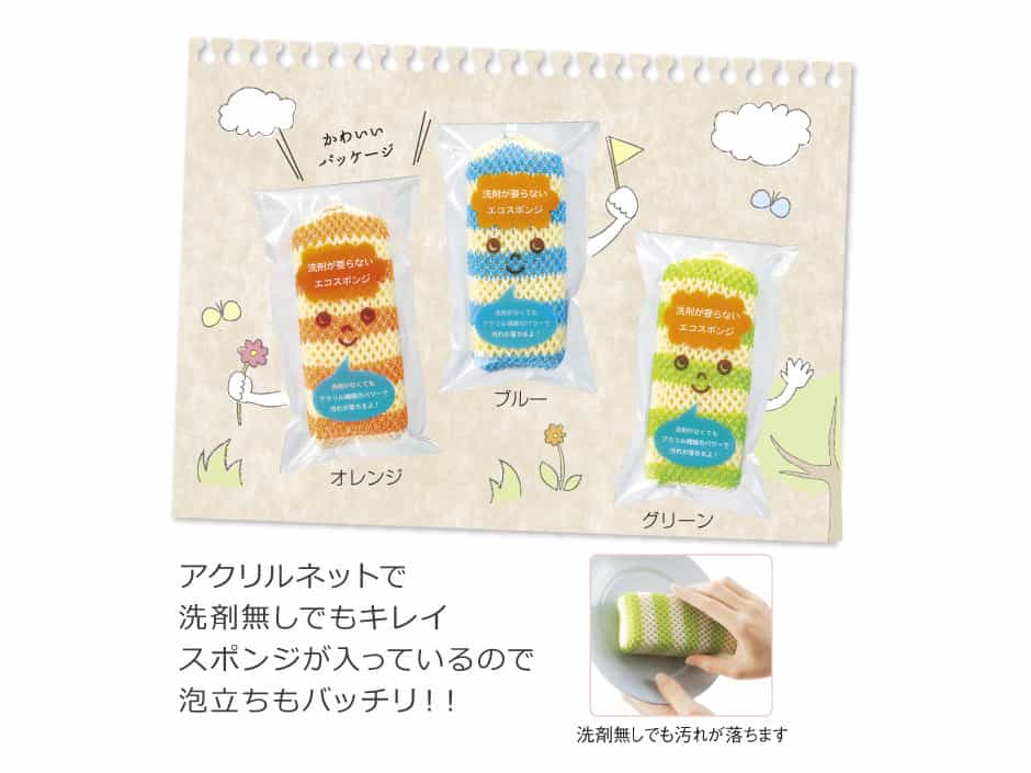 洗剤が要らないエコスポンジ