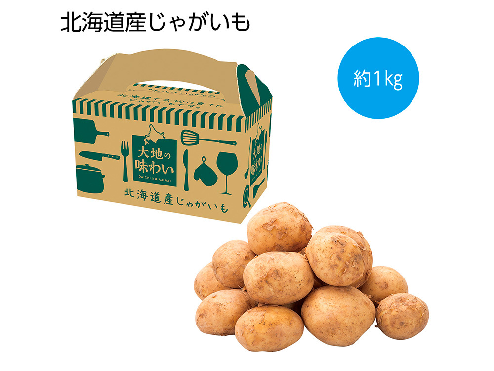 北海道産じゃがいも（男爵）約1kg（Mサイズ8〜14個）