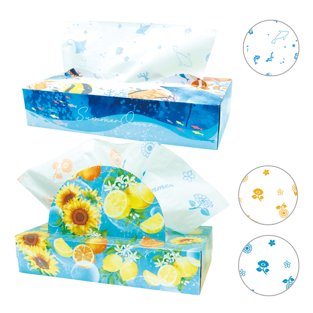 夏柄BOXティッシュ120W