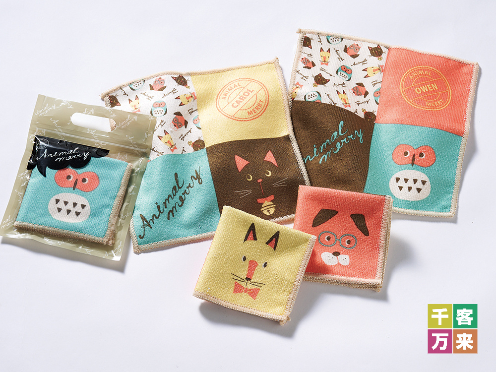 アニマルメリー パネルハンカチタオル