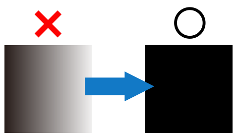 グラデーション不可